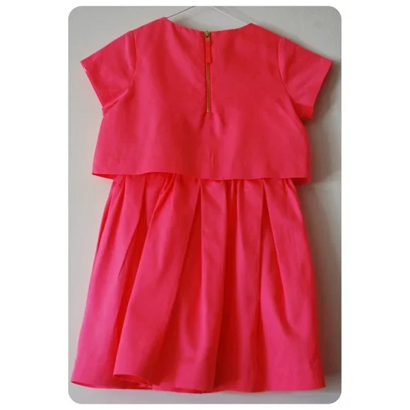 J Crew Crewcuts Pink Preppy Dress Easter Girls Size 4 - Picture 2 of 3